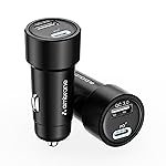 Ambrane 51W Fast Charging Car Charger, Dual Output 33W Type C PD + 18W USB Car Adapter, Quick Charge Car Plug for iPhone, Android, Tablets & More, High-Speed Compact Car Power Charger (Black, C51)