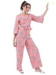 Vishudh Women Regular Fit V NECK CO-ORD SET VNCS000007 Multicolor 2XL