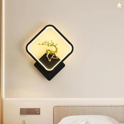 blissbells Metal LED Stag Wall Lamp (Stag Square), Black
