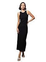 barcino Black Rib Sleeveless Bodycon Maxi Dress