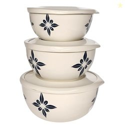 Zaib Stainless Steel Microwave Safe Euro Mixing Bowl Set with Lid | Pa