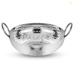 Parage 1 Pieces Stainless Steel Hammered Kadhai 2 LTR with Heavy Botto