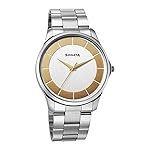 Sonata Traditional Essentials Quartz Silver Gold Round Dial Men’s Watch | Analog Watch | Watches for Men Analog – 77163SM01W