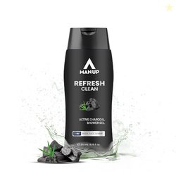 Man-Up Refresh Clean Active Charcoal Shower Gel For Deep Pore Cleaning