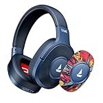 Boat Rockerz Plus 550, Customizable Earcups, 100H Battery, 50mm Drivers, Dual Pair, Stream Ad Free Music via App Support, Bluetooth Headphones, Wireless Headphone with Mic (Blue Psyche)