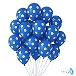 20 Pcs Polka Dots Balloons for Happy Birthday Decoration Items Blue Baby Boys Girls Kids Men Women Husband Wife Adults Living Room Home Latex Polka Dot Balloons for Birthday Decoration Kit Set