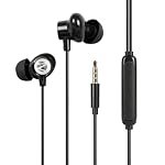 Zebronics Wired in-Ear Earphones, 10mm Neodymium Drivers, Magnetic Earbuds, in-line Mic, Gold Plated 3.5mm Jack, Soft Silicon Cable 1.2m (Buds 60, Black)
