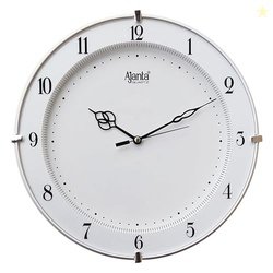Ajanta Plastic Step Movement Round Wall Clock (White, 25.7 X 25.7 X 3.