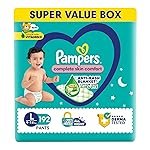 Pampers Complete Skin Comfort Pants| Pant style Diaper Large, 192count| Anti-Rash blanket lotion with Vit E and Aloe Vera | All night protection with leak proof technology(64 Count, Pack of 3)