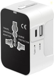 rts Universal Travel Adapter - Type C USB-C, 3-in-1 Universal Adapter