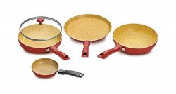 Crystal Induction Base Non-Stick Aluminium Cookware Set, 4-Piece, Maro