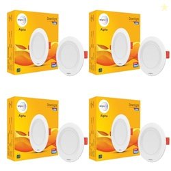 wipro ABS 6W Alpha Downlight for Junction Box|Warm White (2700K) |3 in