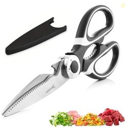 AADHIK Multipurpose Kitchen Scissor with Cover | Stainless Steel Black