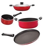 Nirlon Odor Free 3 Layer Non Stick Coating Cookware Gift Item Set of 4 Pieces with Bakelite Handle(FT13_DKD(M)_SP(B)_CS24)
