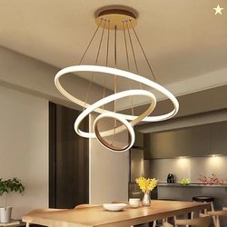 Modern LED 3 Ring Pendant Chandelier Light | Contemporary Hanging Ceil