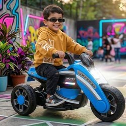 Toyzone Moto Electric Bike (Blue) | 6V Rechargeable Bike with 4.5Ah Ba