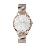 Sonata Poze Quartz White Dial Rose Gold Metal Strap Analog Watch for Women-SP80087WM01