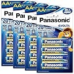 Panasonic Evolta AA Alkaline 1.5V Battery, 20 Times Longer Lasting Than Standard zinc Carbon Batteries,Anti-Leak Seal,Protects Power for up to 10 Years-Pack of 16