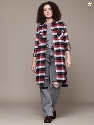 Roadster The Lifestyle Co. Pure Cotton Flannel Checked Longline Shacke