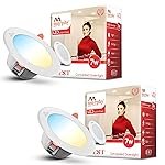 Murphy Crest Premium 7W 3-in-1 LED Concealed Down Light |Cool White, Warm White & Natural White | Switch Controlled Color Changing | Modern False Ceiling Lighting | 2-Year Warranty | Pack of 2