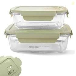 The Better Home Borosilicate Glass Lunch Box Set of 2 | Tiffin Box for