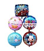 Popo Toys Birthday Party Balloons for Baby Boy | Pack of 5 with Air Filling Nozel| | Party Decorations | Birthday Decorations | Colourful Foil Balloons | Best Gift for Birthdays, Multicolor