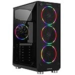 Zebronics Zeb-Cronus Premium Gaming Cabinet with Mirror Finish Tempered Glass On Front,Tempered Glass On Side & 4 x120mm Rainbow Double Ring LED Fans