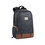 Gear Classic 20L Small Faux Leather Water Resistant Anti Theft 3 Compartment Laptop Backpack/Backpack for Men/Women (Navy-Tan)