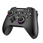 Amazon Basics Pro Series Gamepad with Bluetooth and RGB | 2.4GHz & Wired Modes | Dual Vibration | 6-Axis Gyroscope | Compatible with Switch | Android | PS3 | Windows | Type-C Charging | Black