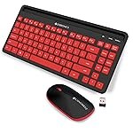 Zebronics-Companion 114 Wireless Keyboard and Mouse Combo Compact 2.4GHz Featuring Integrated Multimedia Keys, Smartphone/Tablet Holder, UV Printed Keycaps, and On/Off Switch (Red +Black)