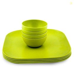Decor EcoLite Bamboo Non Toxic Reusable Eco-Friendly Dinner Set for Co
