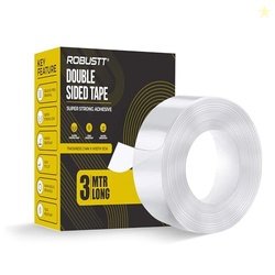 Robustt Double Sided Tape(Pack of 1) 3m x 3 Cm, Heavy Duty, Transparen