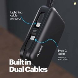 Stuffcool Maverick Mini 20,000mAh Powerbank with 20W Built-in Lightnin