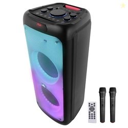 ZEBRONICS 120 Watts Party Speaker with 2 Wireless Mic, 7 hrs Playtime,