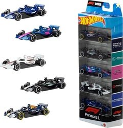 Hot Wheels 1:64 Scale 5-Pack Formula 1 Die-Cast Toy Cars, Set of 5 Off