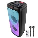 ZEBRONICS 120 Watts Party Speaker with 2 Wireless Mic, 7 hrs Playtime, Karaoke & Recording Function, TWS, Bluetooth, USB, AUX, mSD, RGB Modes (Thump 700 Black)