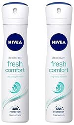 Nivea Female Deodorant Spray, Fresh Comfort, Long Lasting Freshness & 48H Protection, 150Ml (Pack Of 2)
