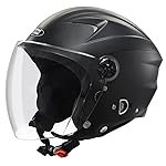 STUDDS RAY ISI Certified Open FACE Helmet for Men and Women with D – Ring Lock (Black-M)