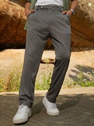 Campus Sutra Men Checked Comfort Mid-Rise Relaxed Fit Trousers