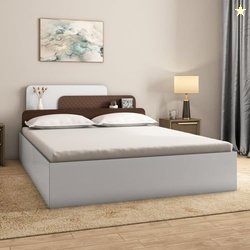 Nilkamal Bruce Wooden King Bed with Box Storage | Designer Headboard w