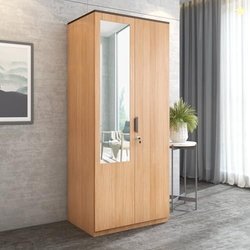 Nilkamal Milford Neo 2 Door Wooden Wardrobe with Mirror for Bedroom |