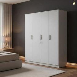 Nilkamal Joyce 4 Door Wooden Wardrobe for Bedroom | Almirah with 13 Sh