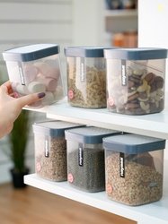 Nayasa Set of 6 Grey Plastic Fusion Containers Kitchen Storage Contain