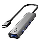 Zinq Technologies Zinq 4 USB 3.1 High Speed Ports Hub with Type C Input, All Ports USB 3.1 Adapter with Slim Aluminium Body for Laptop, MacBook, Windows Pc, Tablets, Type-C Mobile Devices (Grey)