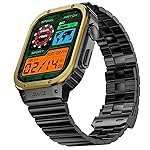 Fire-Boltt Maverick Smartwatch 51.308mm (2.02 inch) IPS Display, Luxury Stainless Steel Look, 320×385 Pixel Resolution, Bluetooth Calling, Voice Assistant (Gold Black)