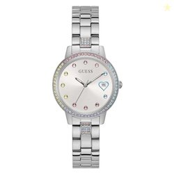 Guess Round 34mm White Dial Analog Women Watch - GW0657L1