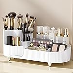 Kesi Rotating Makeup Organizer For Vanity, Large Capacity for Cosmetics 360Â° Rotating Bathroom Organizer, Cosmetic Perfume Storage Organizer for Dressing Table Countertop Makeup Room (White)