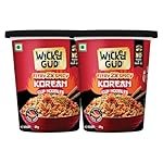 WickedGud Korean Cup Noodles Fiery 2X Spicy Pack of 2 | Whole Wheat | No maida | No Palm Oil | 69g