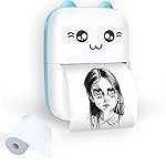 Toy Imagine Mini Portable Thermal Printer Bluetooth Pocket Printer for Kids and Adults 57mm Inkless Photo Label Printer for Notes Stickers Study Rechargeable Assorted