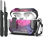 FACTOTECH AirPods Pro 2nd Generation Case Cover with Cleaner Kit, Military Hard Shell Protective Armor with Lock for AirPod Gen 2 Charging Case 2022,2023,2024 Front LED Visible- Starry Sky